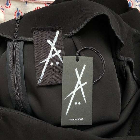 NWT Yigal Azrouel Wide Leg Black Pant M - Picture 3 of 4